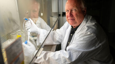 Dr. David Threadgill in his lab